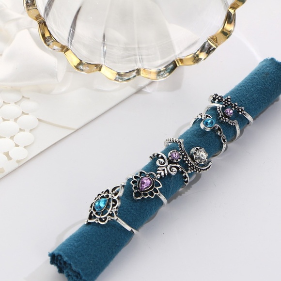 NEW 7pc multi styles ring set - Picture 3 of 3